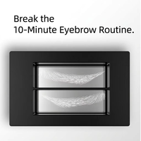 Plantillas para Cejas de 4 Colores, Almohadilla de Impresión, Sellos para Cejas Resistentes al Agua y de Larga Duración para Belleza