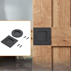 आधुनिक डिजाइन काले स्लाइडिंग नाई दरवाजा हार्डवेयर पॉकेट डोर हैंडल के साथ - Product Image 1