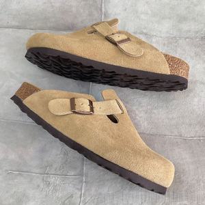 Sandalias <span class=keywords><strong>Birkenstock</strong></span> para Hombre y Mujer, Parte Superior de Cuero Genuino, Entresuela de Gamuza de Vaca, Suela de EVA, Mocasines Sin Cordones, Tres Tiras, Otoño Verano - Product Image 1