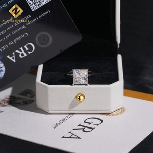 Anillo de Compromiso de Diamante con Corte Princesa, Joyería Fina al por Mayor, Plata de Ley 925, Diamante Moissanita GRA VVS, Anillo para Mujer - Product Image 3