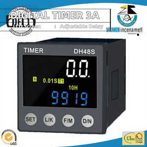 Contrôleur de relais numérique FCGK DH48S S 1Z 2Z avec minuterie, temporisation de 0,1s à 99h, cycle répétitif, affichage LCD, temporisation automatique, AC 220v, étanche, 3A - Product Image 2