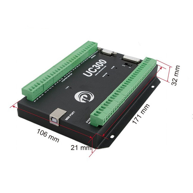 5 Axis 300Khz Mach3 UC300 USB CNC Motion Controller NC Machine Tool Controller