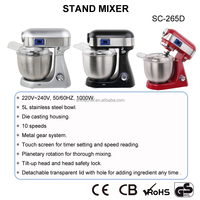Robot de cuisine 1000W, batteur sur socle planétaire avec tête inclinable, écran LCD, bol mélangeur