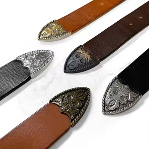 เข็มขัดหนังแท้แบบกว้างสำหรับผู้ชายสไตล์ตะวันตก1-1/2 "(38มม.) สายหนังแท้แบบลำลองพร้อมหัวเข็มขัดสีเงินอัตโนมัติสำหรับสไตล์คาวบอย - Product Image 5