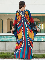 Vente en gros 22 couleurs OEM Vêtements de plage élégant imprimé Maxi Kaftan Kimono femmes décontracté longue plage couvertures robes hawaïennes