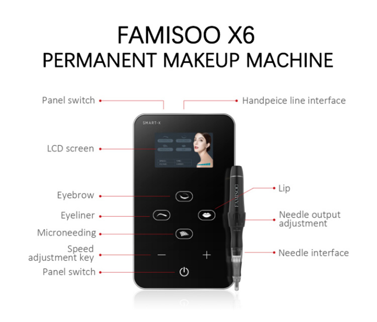 FAMISOO Wholesale Professional Lip Eyebrow Touch Control Screen Panel Professional Micro Pmu Device