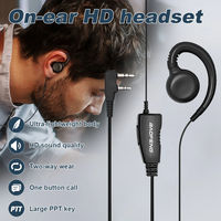 Casque pour talkie-walkie Baofeng BF-106 avec micro K-Plug, écouteur filaire pour radio bidirectionnelle, écouteur à crochet d'oreille pour talkie-walkie BF888S UV5R