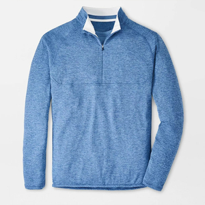 Personnalisé Hommes Séchage Rapide Performance Athlétique Quart Zip Pull À Manches Longues Col Montant Conception Imprimée Printemps Vêtements de Sport - Product Image 2