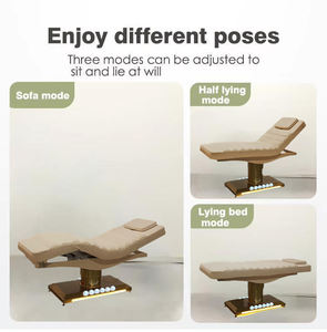 電動フェイシャルベッド プロフェッショナル仕様 ラグジュアリー ステンレススチール ゴールド 3モーター搭載 スパ サロンベッド コスメティック マッサージテーブル ビューティーベッド - Product Image 2