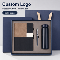 Kit Cadeau d'Affaires Personnalisé A5, Carnet Premium & Mug Isotherme, Couverture en Cuir, Cadeau Annuel d'Entreprise en Gros