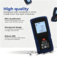 Télémètre laser numérique avec écran LCD rétroéclairé, étanche IP54, précision de 2,0 mm, modes pythagoriciens, garantie de 3 ans, piles AAA