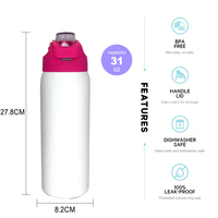 Bouteille d'eau en acier inoxydable à double paroi isolée sous vide, de qualité 18/8, durable, antirouille, pour le sport en plein air, course à pied, avec logo personnalisé