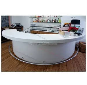 时尚设计纯白色弧形圆形家用吧台商用圆形小吧台