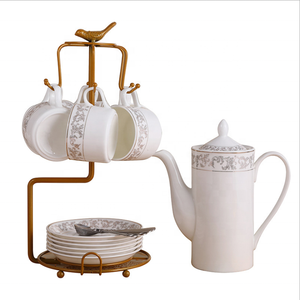 Service à café en porcelaine fine de style européen, 15 pièces, avec logo personnalisable, vente directe d'usine, ensemble de tasses et soucoupes à café et à thé - Product Image 2