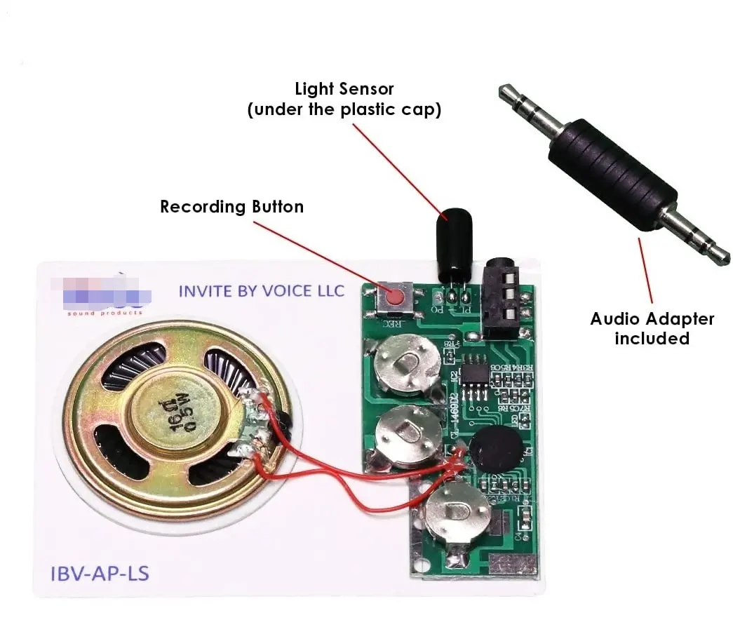 Işık sensörü ses modülü kaydedilebilir çip programlanabilir müzik modülü için DIY tebrik kartları, hediye kutuları, takı kutuları, el sanatları