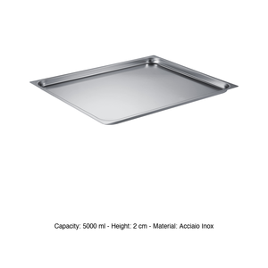 ถาดอบสแตนเลส GN 2/1 65 × 53 × 2 ซม., 2600 กรัม, ฐานแบน อิน็อกซ์ อิน็อกซ์ มาเซล - Product Image 3