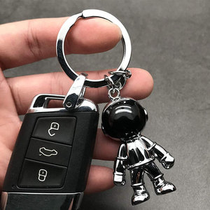 Benutzer definierte schwarze Roboter Schlüssel anhänger Männer Kreative Raumfahrer Auto Schlüssel anhänger Ring für Büro Rucksack Geldbörse Charme - Product Image 3