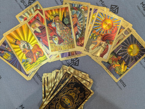 Jeu de <span class=keywords><strong>tarot</strong></span> bilingue en feuille d'or, l'Œil Tout-Voyant |   Ensemble de luxe de 78 cartes anglais-espagnol - Product Image 6