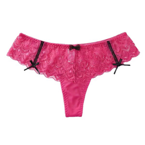 Nouvelle culotte sexy pour femme avec dentelle, nœud, découpes transparentes, style européen et américain tendance, grandes tailles. - Product Image 5