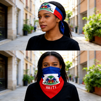 Bandanas carrées multifonctions personnalisées en coton, motif drapeau des Caraïbes, foulard pour l'extérieur, design Jamaïcain et Américain, vente en gros