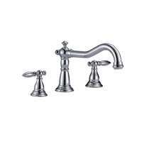 Moderne Pont Bec 2 Poignées 3 Trous 8 Pouces Généralisée Lavabo Robinet avec Pop Up Drain