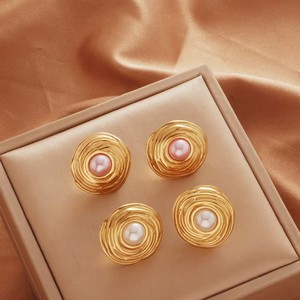 Fashion Stainless Steel Jewelry Set Can Draw Sweater <b>Chain</b> Light Luxury Pearl Necklace <b>Earrings</b> Jewelry Gift - Product Image 1