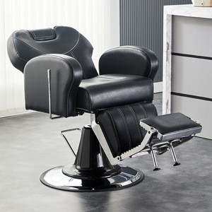 New Leather Barber Chair for Hair Salon & Barber Shop-Oil <b>Head</b> Design Reclining Seat Rotatable Armrests American-<b>Style</b> - Product Image 2