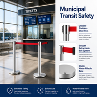 Barrière de filetage rétractable fonctionnelle en acier inoxydable pour la gestion des files d'attente dans les banques et les aéroports