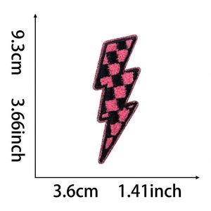 Nouvelle broderie thermocollante en chenille à carreaux, colorée et à bords pailletés, pour la décoration de chapeaux et de sweats à capuche - Product Image 3