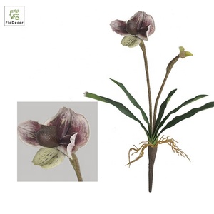 รองเท้าแตะรูปดอกกล้วยไม้ประดิษฐ์แบบใหม่ ดอกไม้จำลอง 2 หัว ปาฟิโอเพดิลัม - Product Image 4