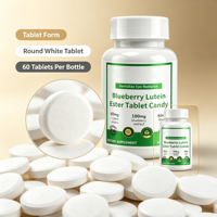 Tablet Lutein Ester Blueberry Potensi Tinggi dengan Vitamin C, Dukungan Penglihatan, Permen Kompres 60 Buah
