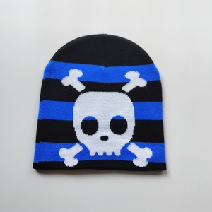Gorros de Punto Acrílicos con Diseño Gráfico de Doble Cara, Gorros Y2K, Accesorios de Invierno, Gorro Cálido para Hombre y Mujer - Product Image 1