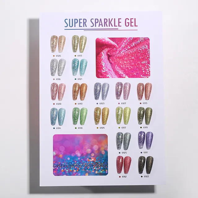 Kit de manucure gel, avec lumière uv, vernis à ongles professionnel, style salon, super étincelant