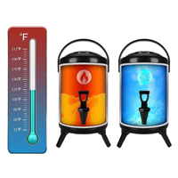 Seau à boissons isotherme avec affichage numérique de la température et robinet pour distributeur de boissons chaudes et froides (lait, thé, jus)