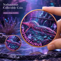 Pièce de monnaie en cuivre pur 999 de 5 oz, série dinosaures en relief, styles variés, colorée, haute définition, édition cadeau pour collectionneur, pièce de monnaie en cuivre