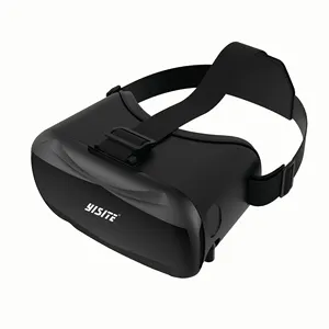 Simulator lensa VR ponsel 3.5-6 inci portabel, kotak kacamata polarisasi, Headset Film 3D helm dengan earbud yang dapat ditarik