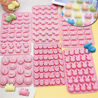 HY Tier-Gummibärchen-Form: Kaninchen, Pinguin, Krabbe – Silikonform für Süßigkeiten, Schokolade, Wachs, Seife, Kerzen, Ton, Kuchen-Dekorationstools