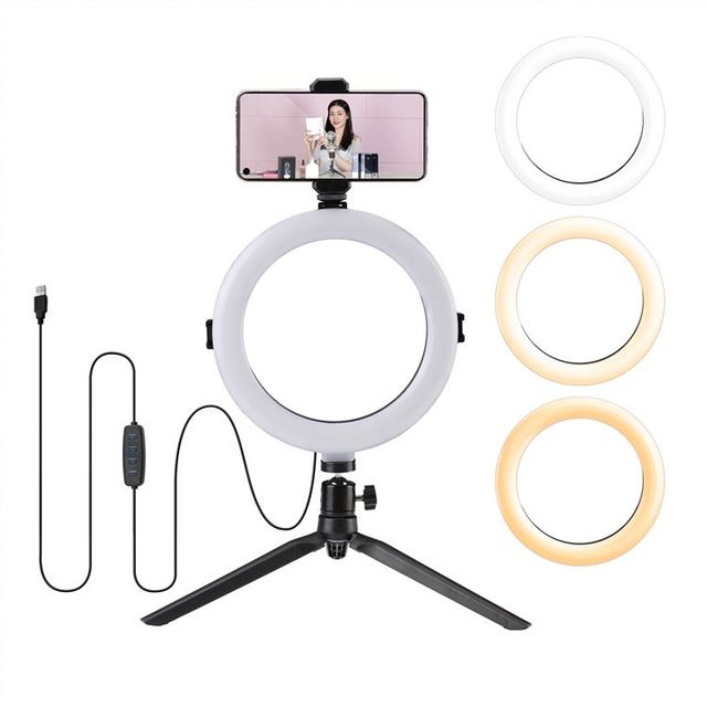 Wholesale Beauty 8 Inch Photographic Led Ring Light With Tripod Stand for Live Stream Makeup