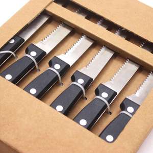 Bán buôn biểu tượng tùy chỉnh răng cưa bít tết dao thép không gỉ bít tết <span class=keywords><strong>Knife</strong></span> Set với PP xử lý - Product Image 4