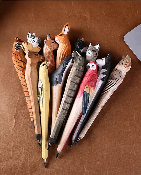 動物の形のカスタムボールペン木製ライティングクラフトボールペン