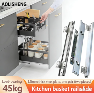 Glissière de tiroir robuste à fermeture douce AOLISHENG <span class=keywords><strong>pour</strong></span> systèmes de rangement de cuisine et d'entrepôt, conception à montage inférieur - Product Image 4