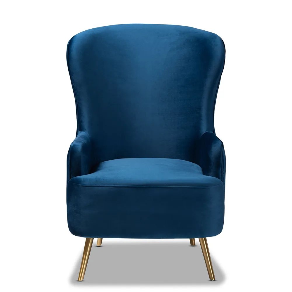 كرسي عالي الجودة مزين باللون الأزرق مع تصميم عصري لأرائك غرفة المعيشة المصنوعة من أقمشة متميزة