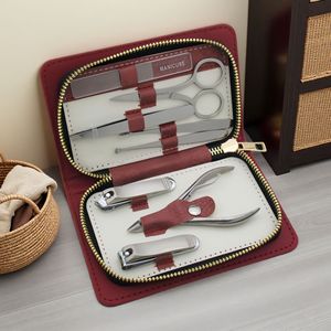 Ensemble de manucure et pédicure en acier inoxydable, coupe-ongles double face, ciseaux, outils pour cuticules avec étui à fermeture éclair - Product Image 1