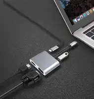 Premium 4 1 USB 3.1 tip C 4K HDMI + VGA + USB3.0 + PD Port USB C adaptörü dönüştürücü MacBook Samsung