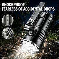 Lampe de poche LED portable en aluminium 10000LM avec 6 XHP50, affichage numérique, rechargeable, étanche, pour le camping, les situations d'urgence et la randonnée