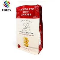 Sachet d'emballage alimentaire refermable avec fermeture éclair, anti-odeur, en aluminium, fond plat, avec logo personnalisé, pour biscuits et en-cas