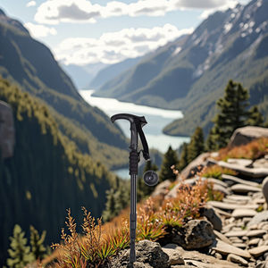 トレッキングポール折りたたみ式ハイキングポールアルミ合金スティックスプリングダンピングシステム付き伸縮式キャンプ用折りたたみ式 - Product Image 6