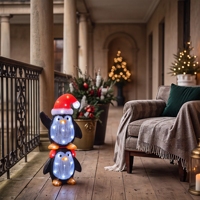 Lampes de jardin d'extérieur N-CONCEPT, sculpture décorative en acrylique LED en forme de pingouin, lampe de paysage pour cour, patio, pelouse
