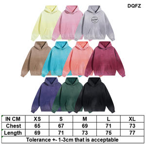 Pull à capuche pour hommes, lavé à l'acide, sweat-shirt lourd surdimensionné, poches aux épaules tombantes, imprimé personnalisé écologique, automne - Product Image 3