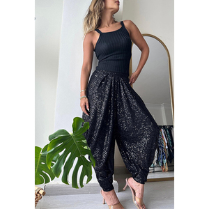 <span class=keywords><strong>Pantalon</strong></span> à paillettes ample de fête en gros <span class=keywords><strong>Pantalon</strong></span> lanterne décontracté à taille élastique décontracté - Product Image 5